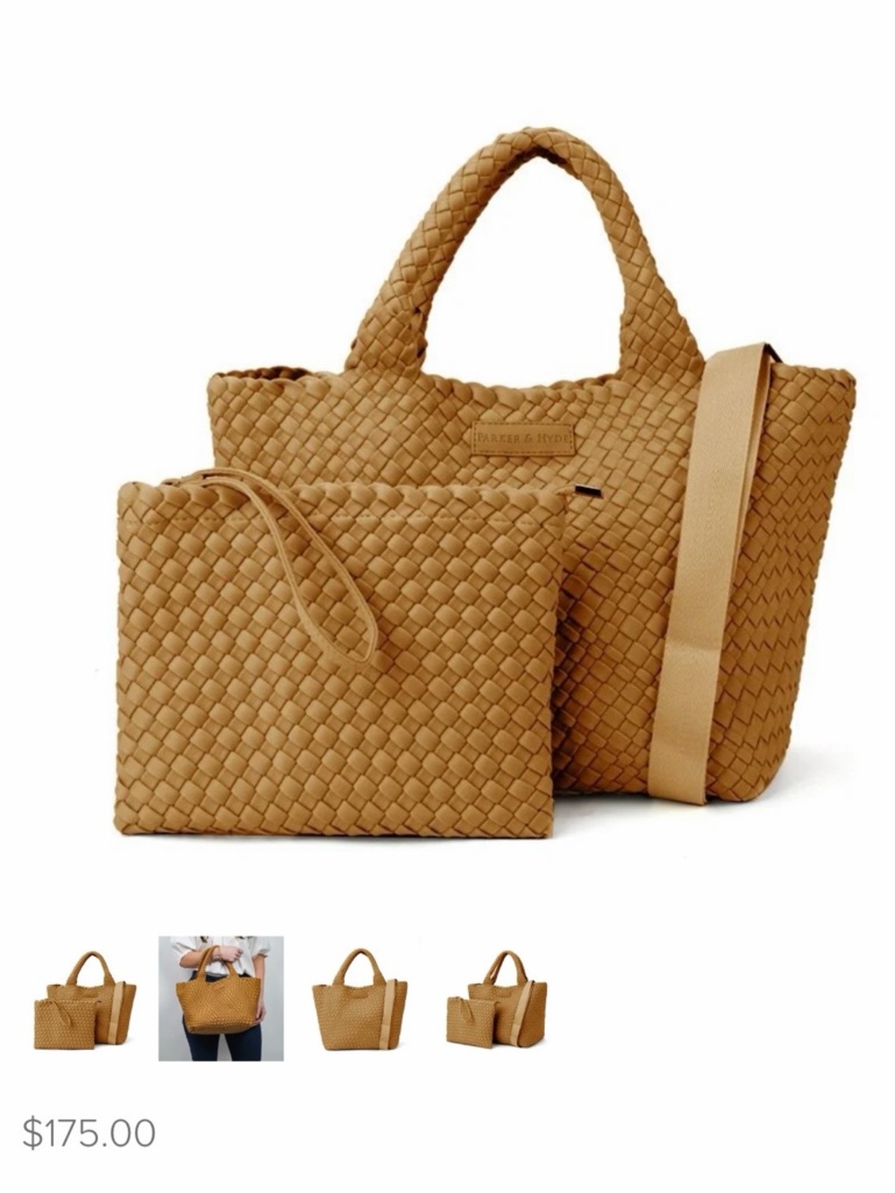 Classic Woven Tote in Camel